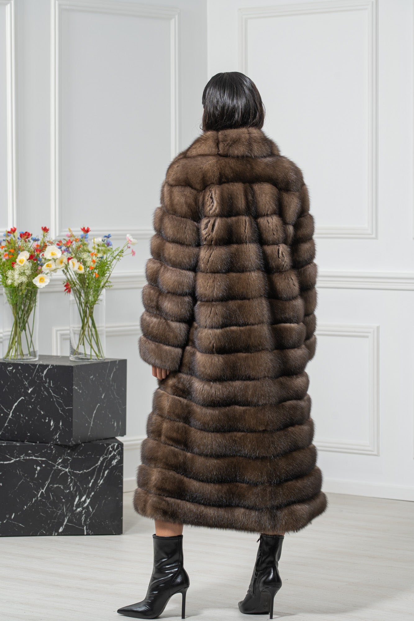 Russian Sable Platinum Skin Natural Long Hair Coat L1,7 P/K 19M910