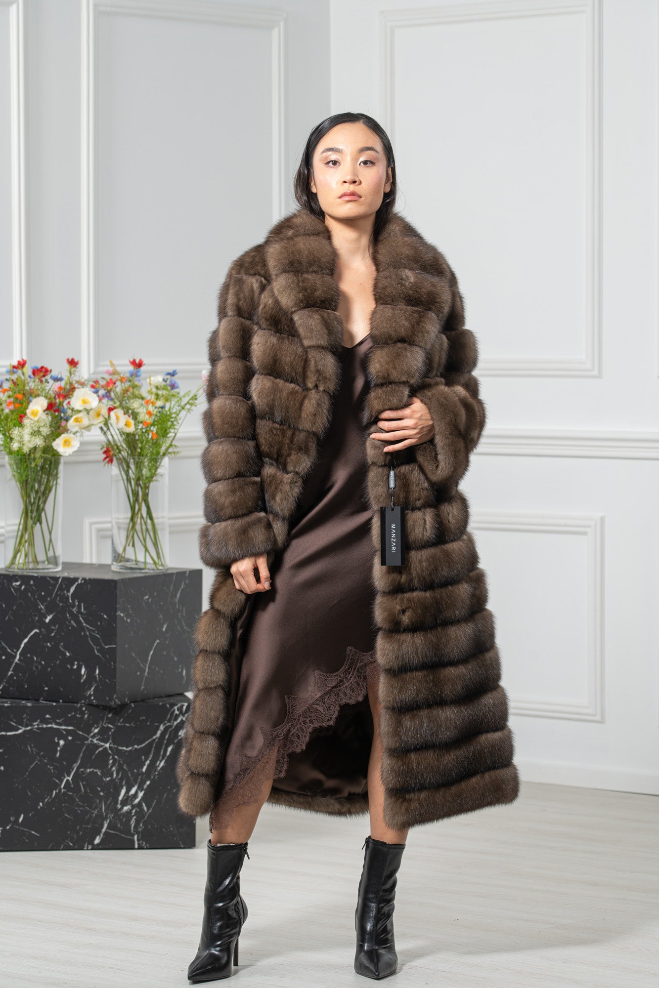Russian Sable Platinum Skin Natural Long Hair Coat L1,7 P/K 19M910