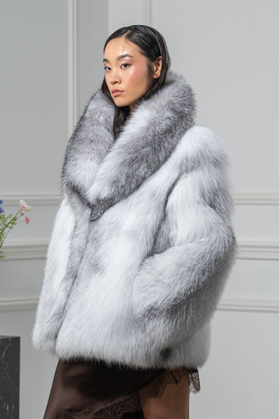 Arctic Marble Fox Fur Short Jacket - Women's Short Jacket L1 L/O 24M4133Γ4910