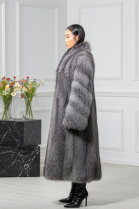 Blue Frost Fox Fur Coat - Women&