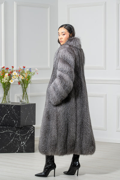 Blue Frost Fox Fur Coat - Women's Coat L1 L/O 22Mf7950