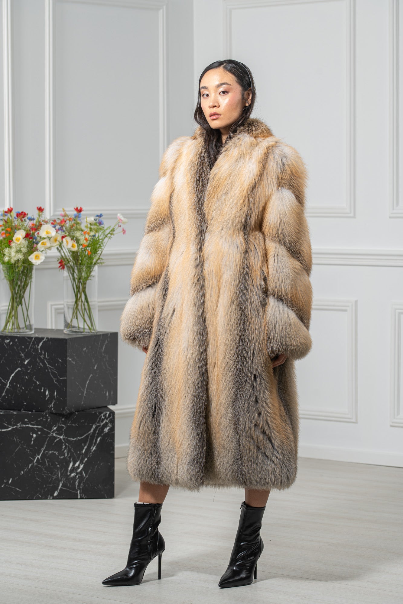 Fox Skin Golden Island Long Hair Coat L1 L/O 22Mf7950 | MANZARI