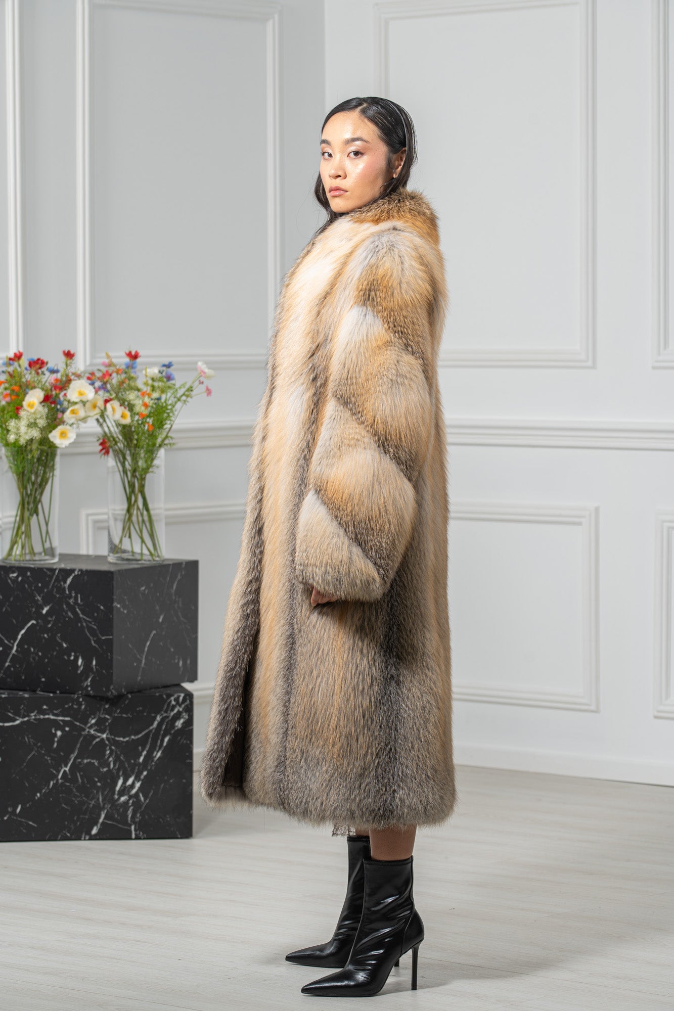 Fox Skin Golden Island Long Hair Coat L1 L/O 22Mf7950 | MANZARI