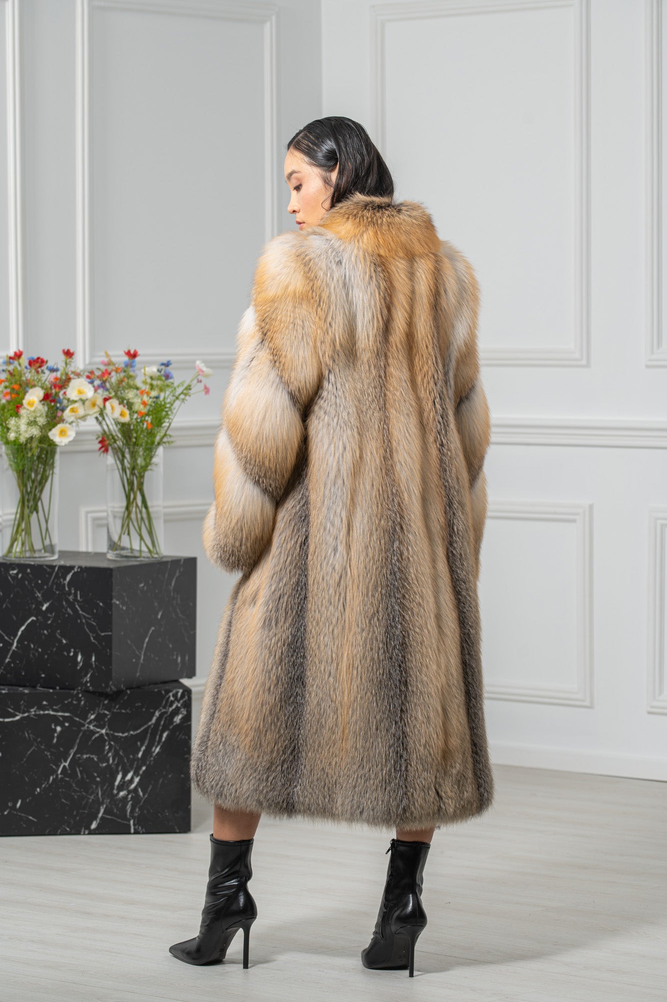 Fox Skin Golden Island Long Hair Coat L1 L/O 22Mf7950 | MANZARI