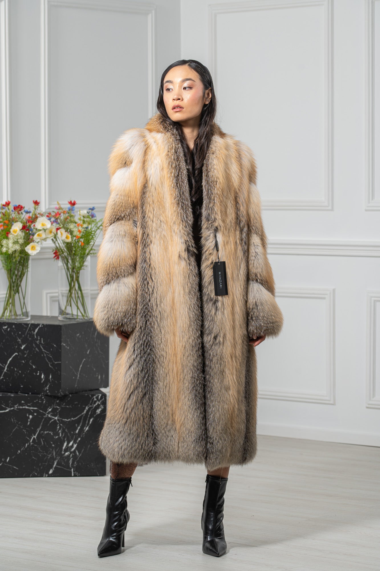 Fox Skin Golden Island Long Hair Coat L1 L/O 22Mf7950 | MANZARI
