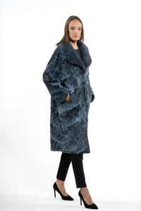 Sophisticated Blue Swakara fur coat by manzari