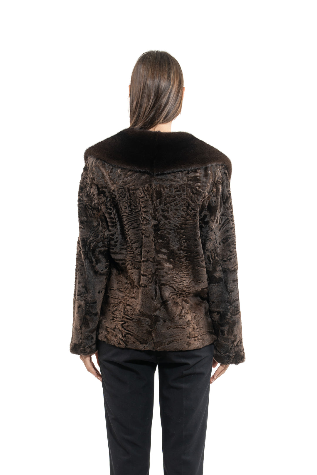 Chic Chokolat Swakara fur coat by manzari for a standout look