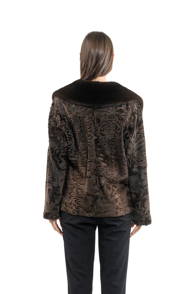 SWAKARA SKIN CHOKOLAT LONG HAIR SHORT JACKET S/S 22M7711