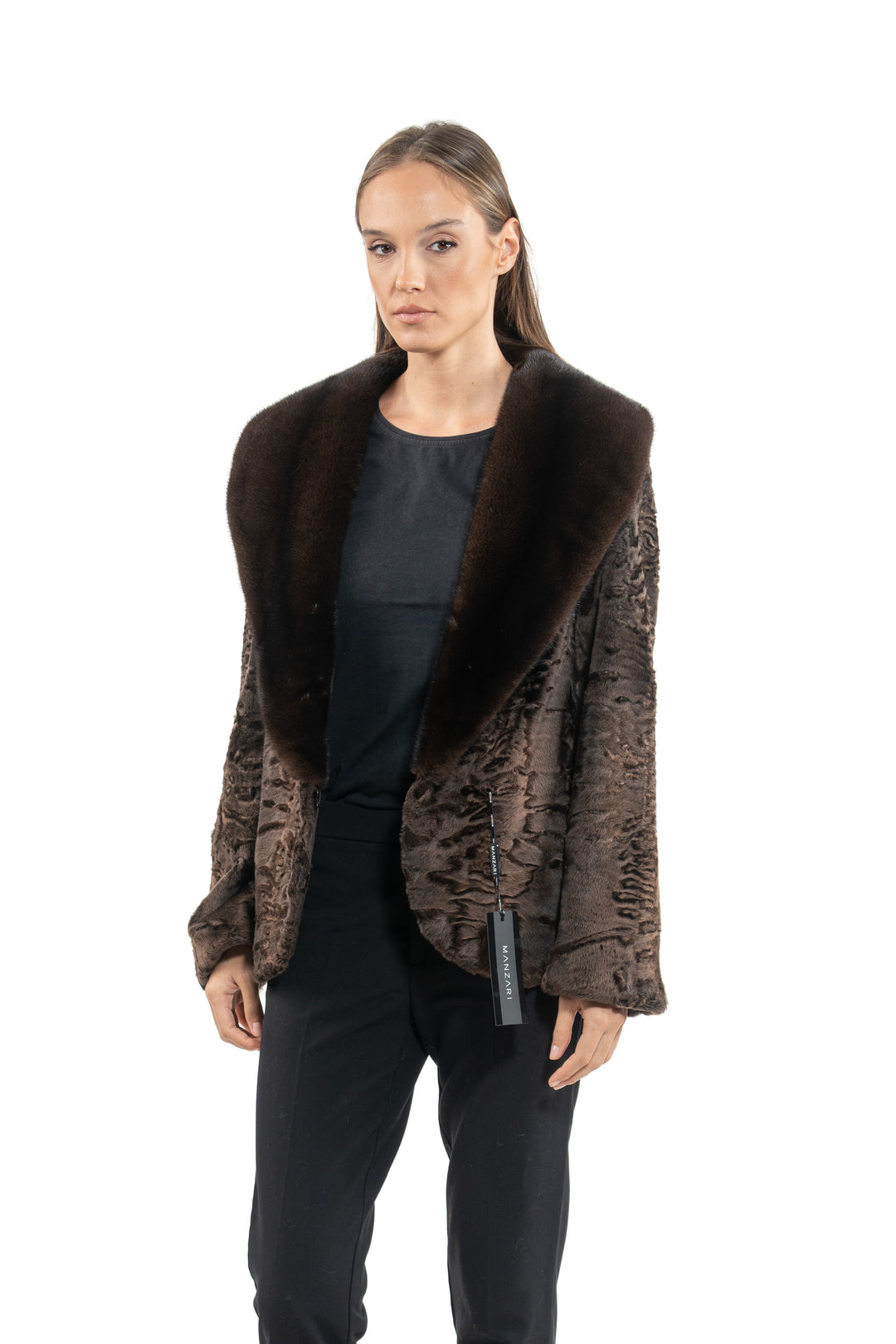 Sophisticated Chokolat Swakara fur coat by manzari