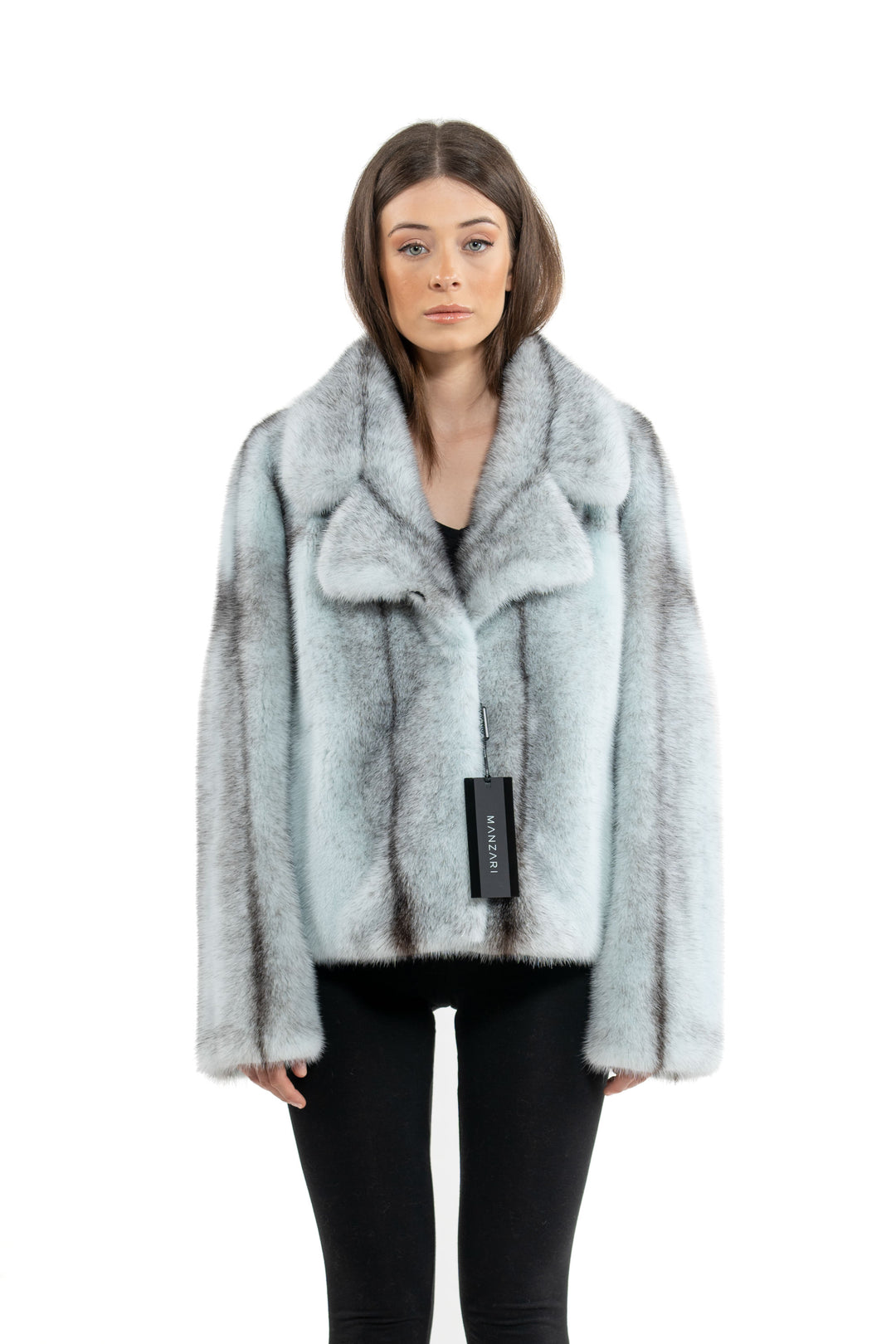 Elegant Turquoise Mink fur coat for a refined look