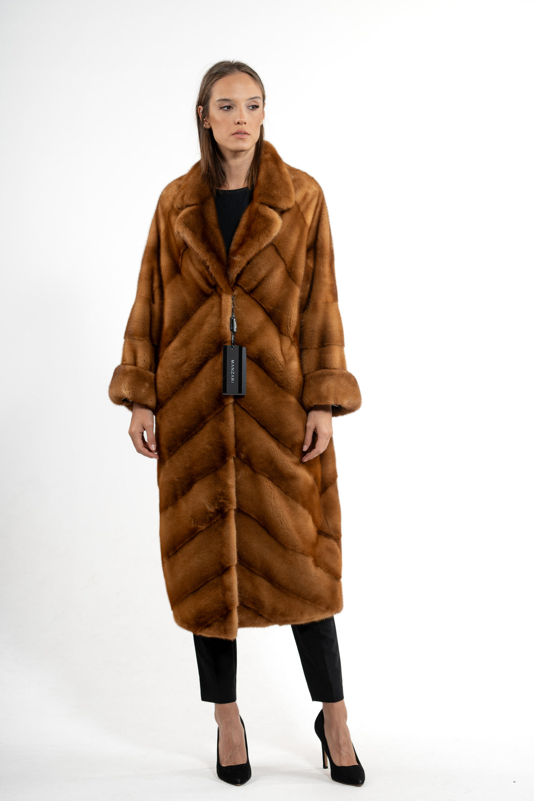 Manzari Gold Mink fur coat for timeless elegance