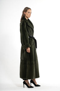 High-quality Dark Olive Mink fur coat for luxury lovers