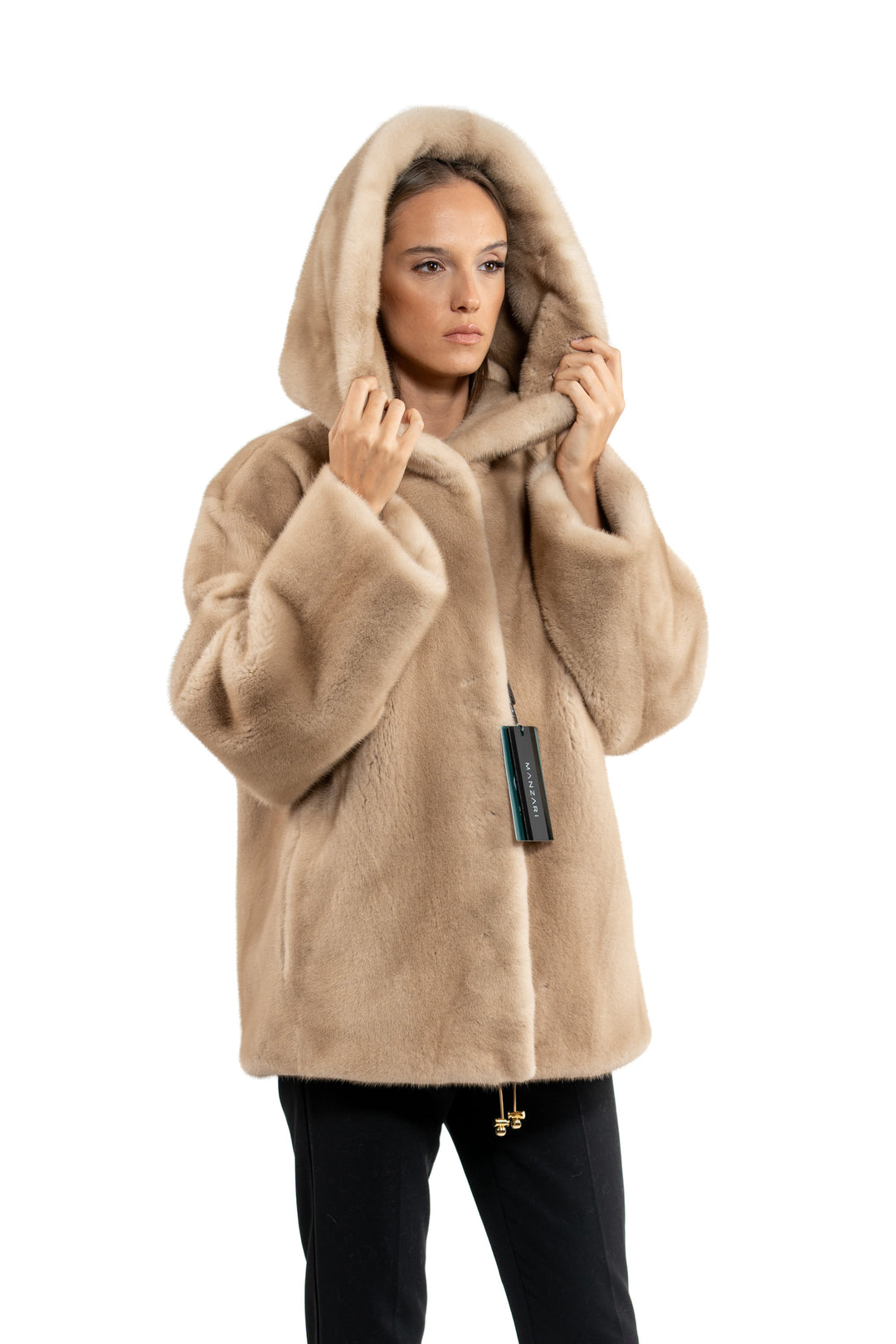 Manzari Palomino Mink fur coat for a timeless appeal