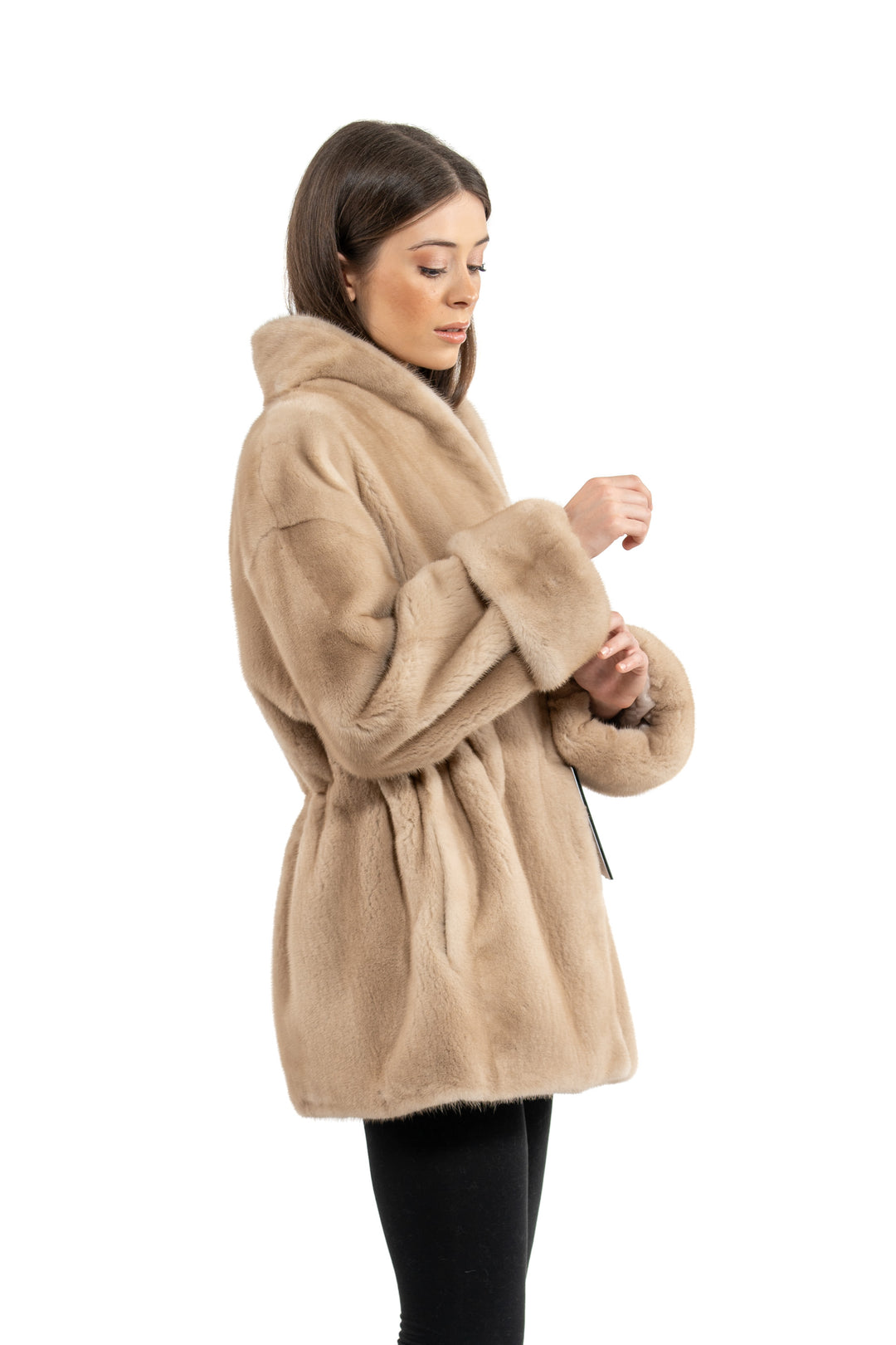 Manzari Palomino Mink fur coat for a timeless appeal