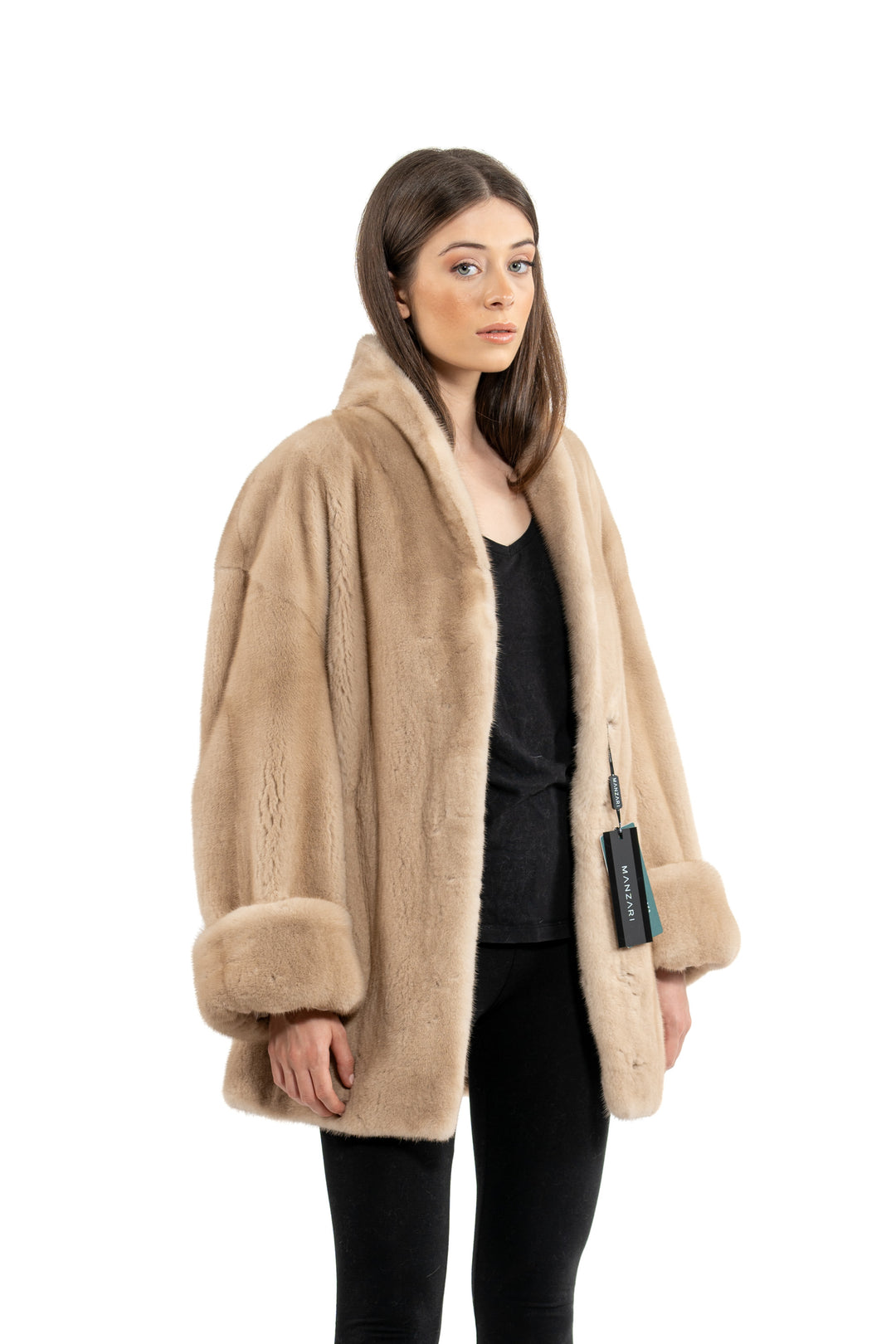 Manzari Palomino Mink fur coat for timeless elegance
