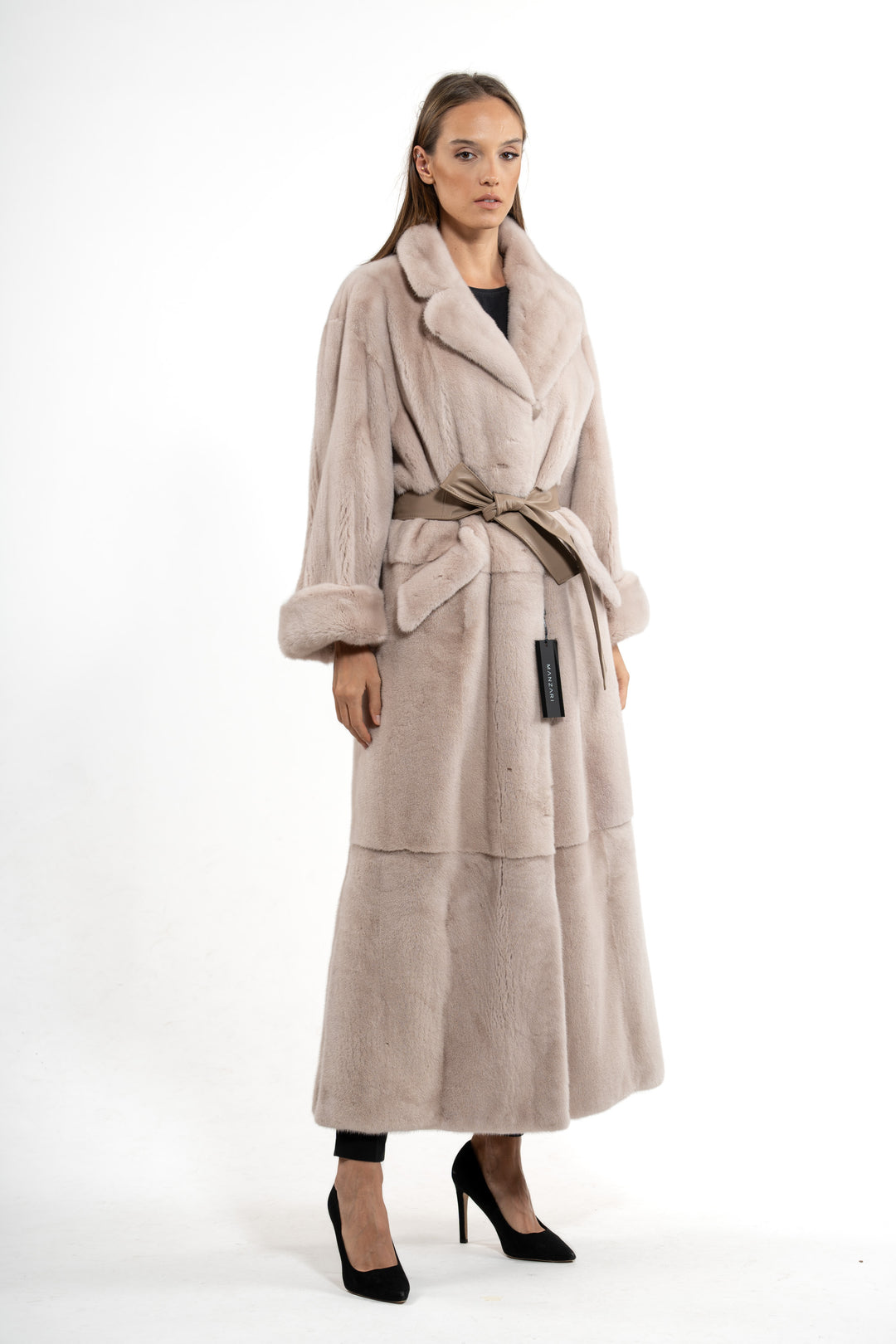 Mink Female Powder Velvet Coat S/S 19M752?3005 Slits