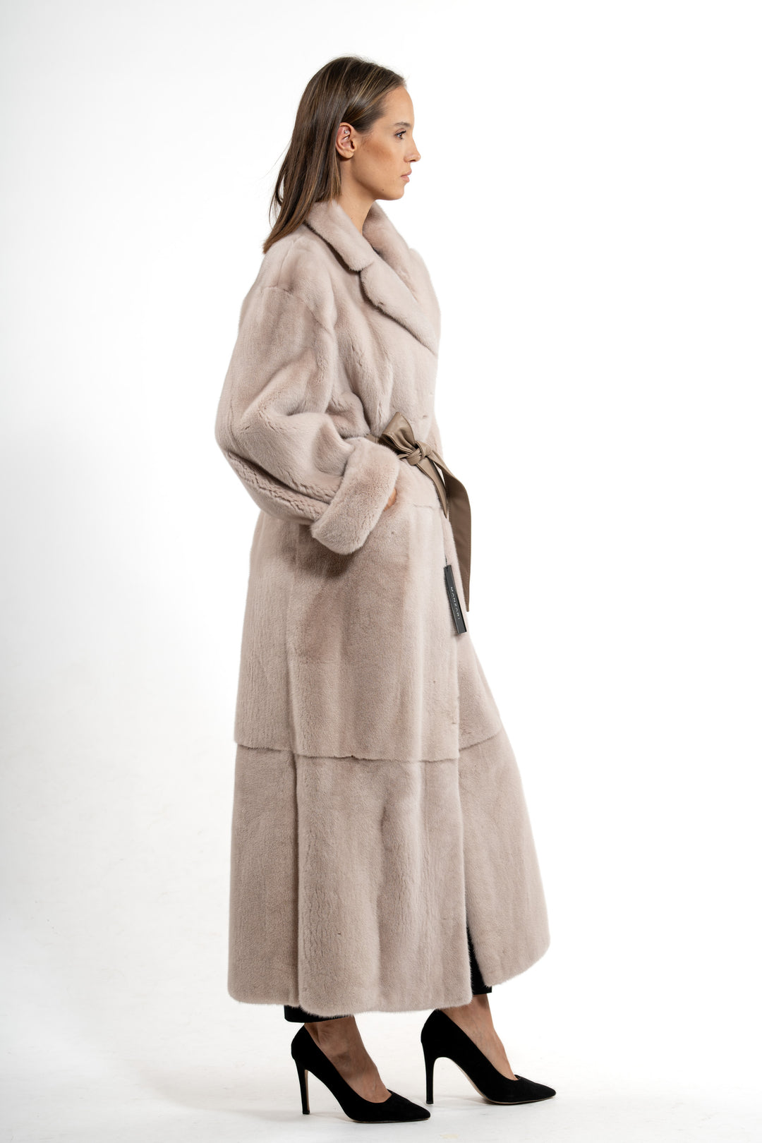 Mink Female Powder Velvet Coat S/S 19M752?3005 Slits