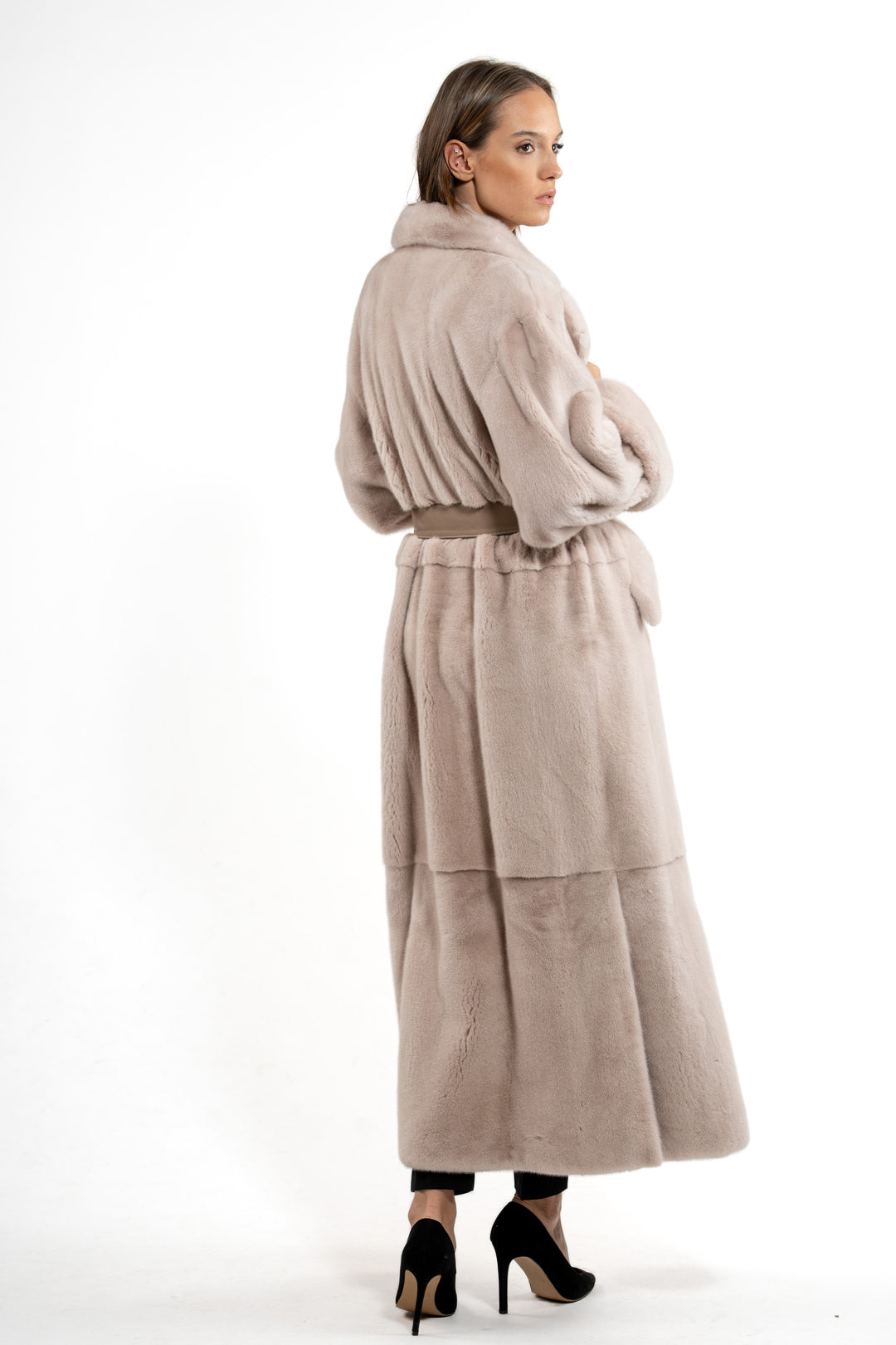 Mink Female Powder Velvet Coat S/S 19M752?3005 Slits