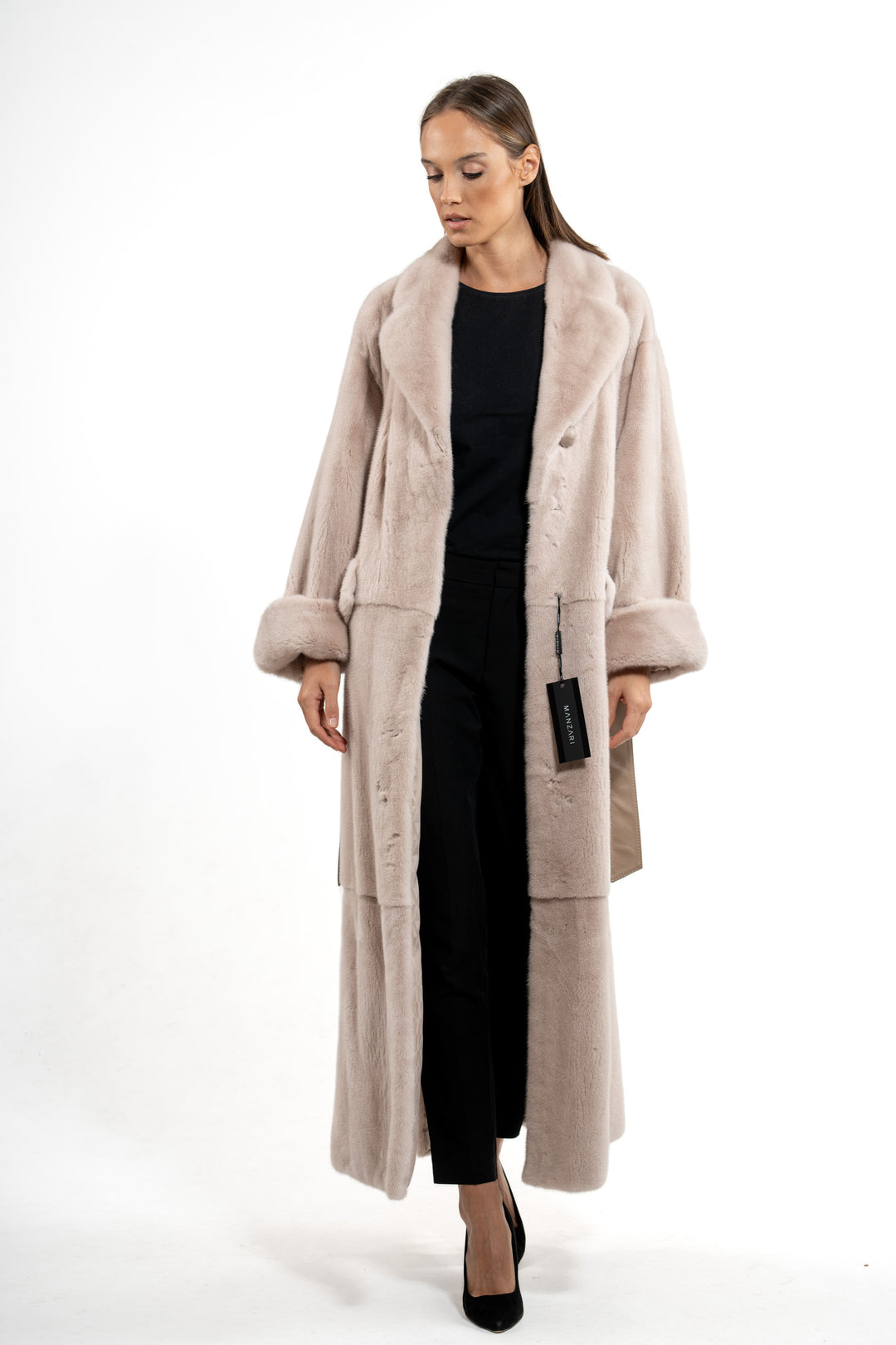 Mink Female Powder Velvet Coat S/S 19M752?3005 Slits