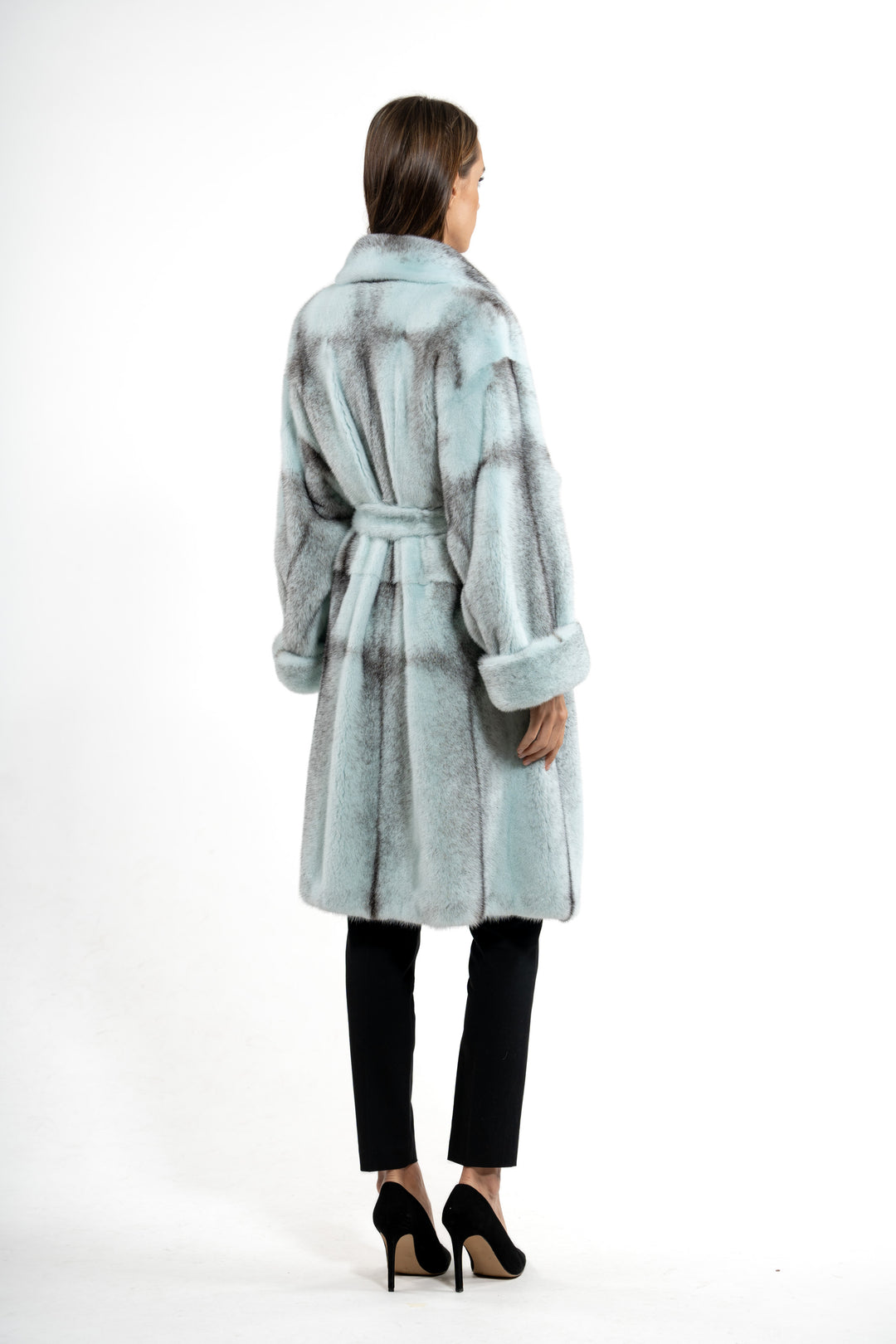 Elegant Turquoise Mink fur coat for a refined look