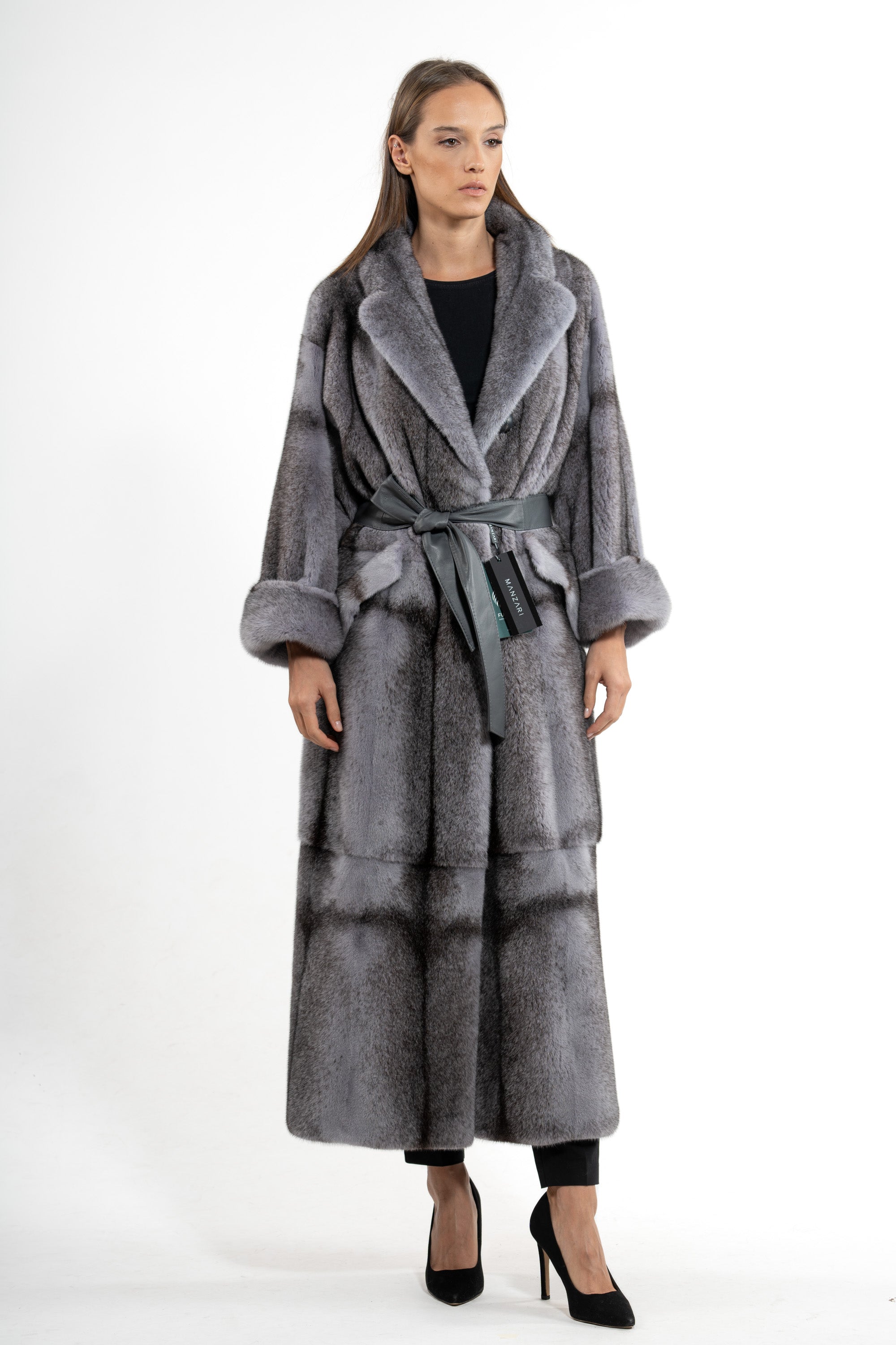 mink さま専用 Grey Cross Mink Fur Coat - Women's Long Hair Coat S/S 19M752?305