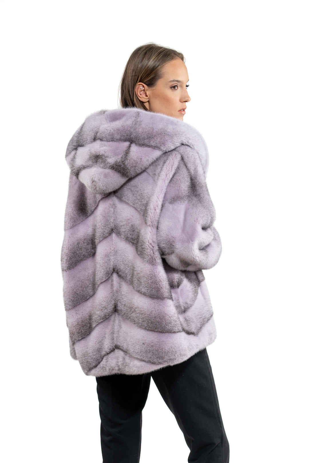 Premium Lilac Mink fur coat for a sophisticated style