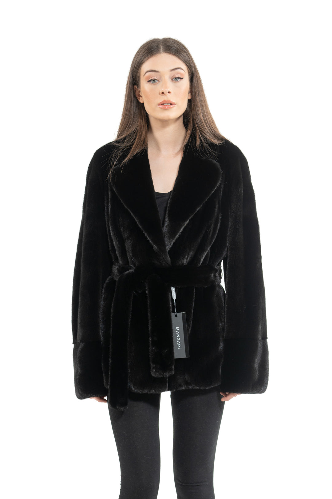 Manzari Blackglama Mink fur coat with a modern touch