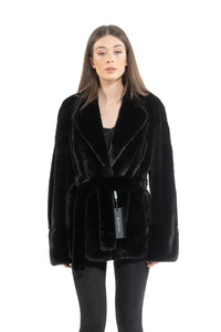 Manzari Blackglama Mink fur coat with a modern touch