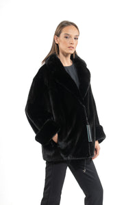 Chic Blackglama Mink fur coat by manzari for a bold statement