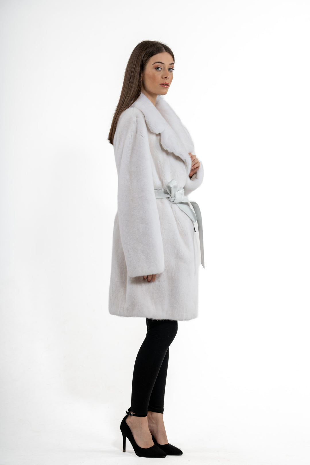 Premium White Mink fur coat for a sophisticated style