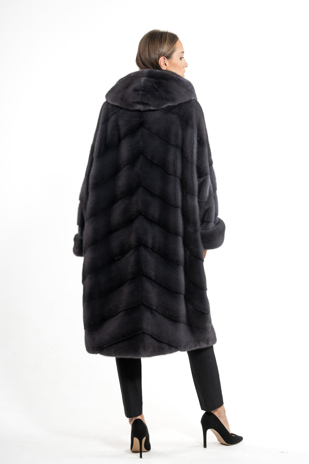 Exclusive Grafite Mink fur coat by manzari