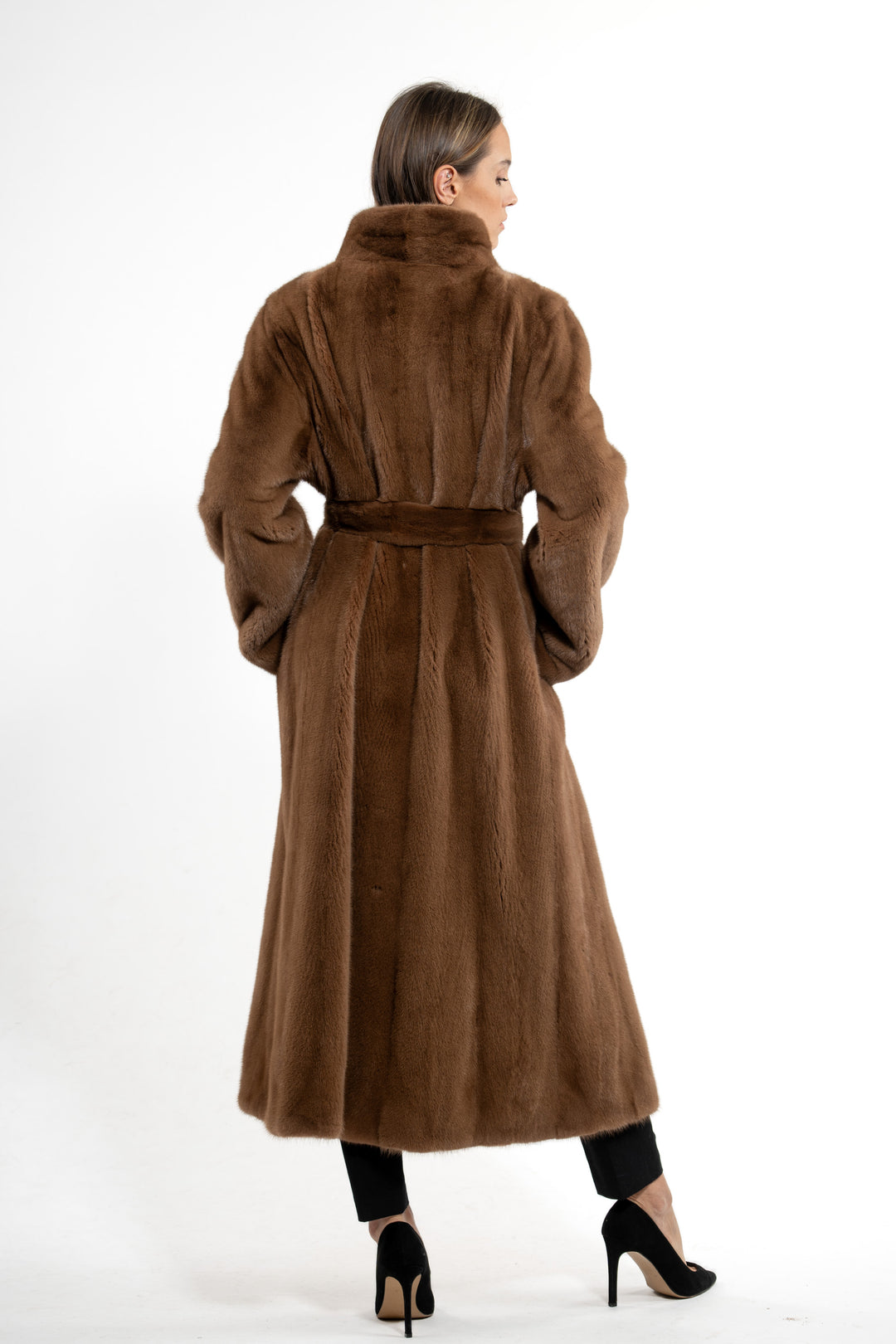 Model wearing a Maple Mink fur coat