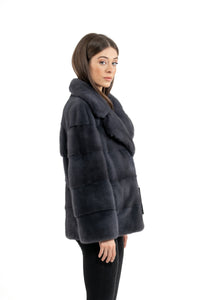 Elegant Grafite Mink fur coat for a refined look