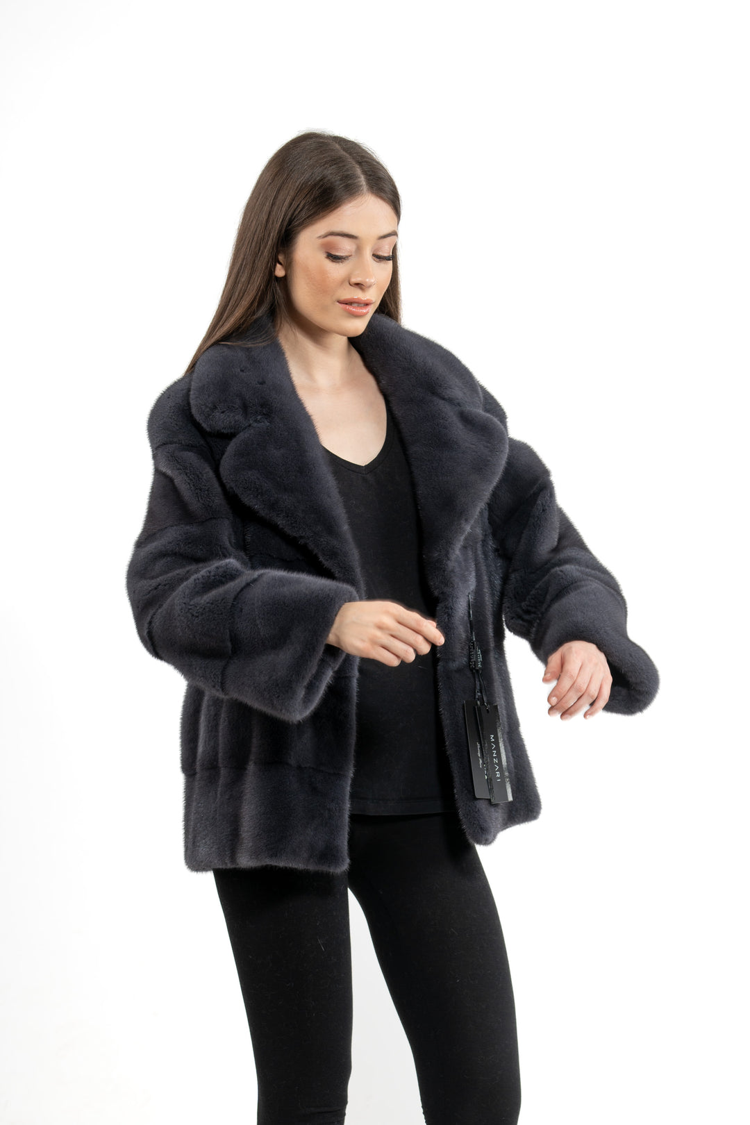 Elegant Grafite Mink fur coat for a refined look