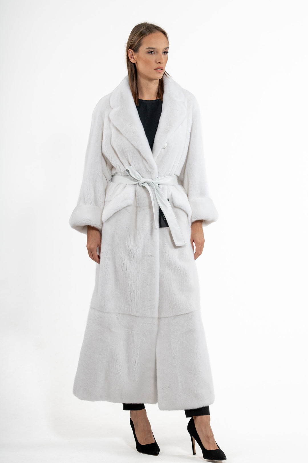 Premium White Mink fur coat for a sophisticated style