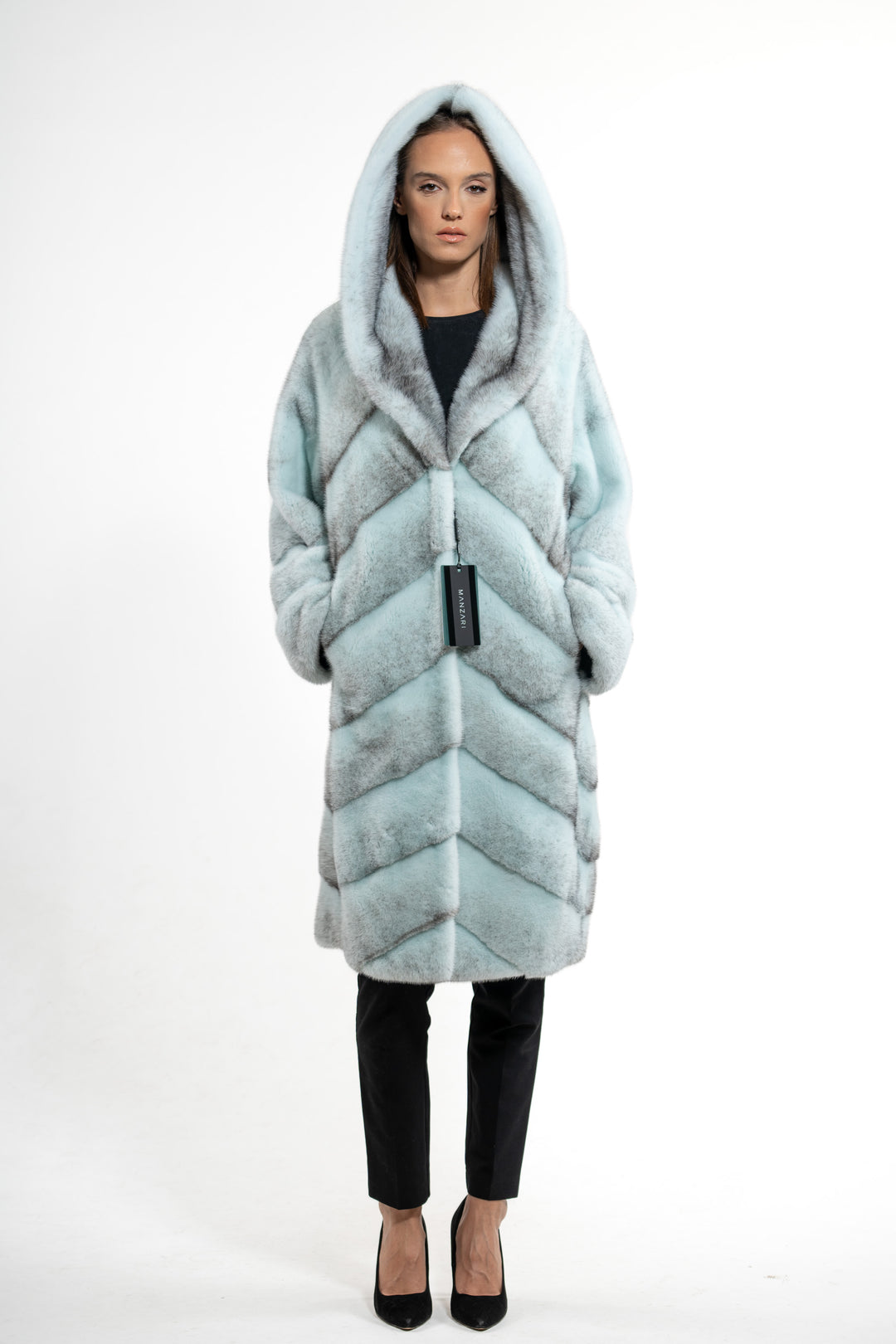 Premium Turquoise Mink fur coat for a sophisticated style