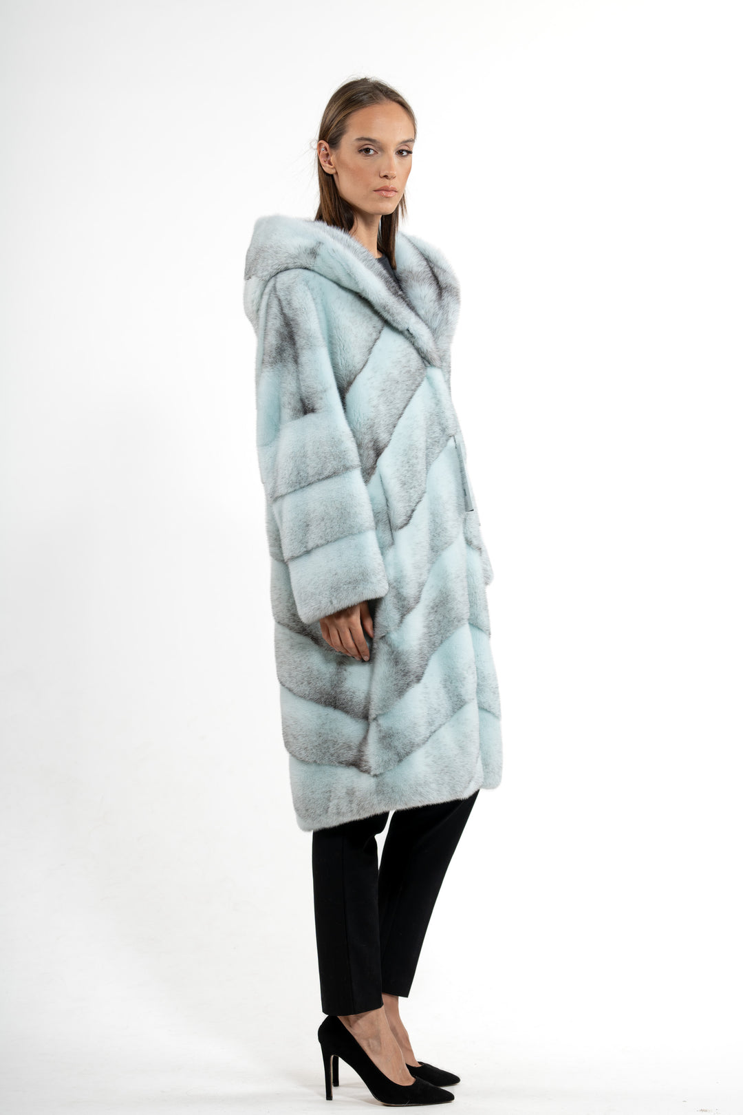 Exclusive Turquoise Mink fur coat by manzari