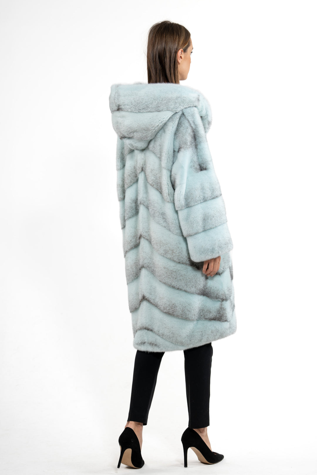 Elegant Turquoise Mink fur coat for a refined look