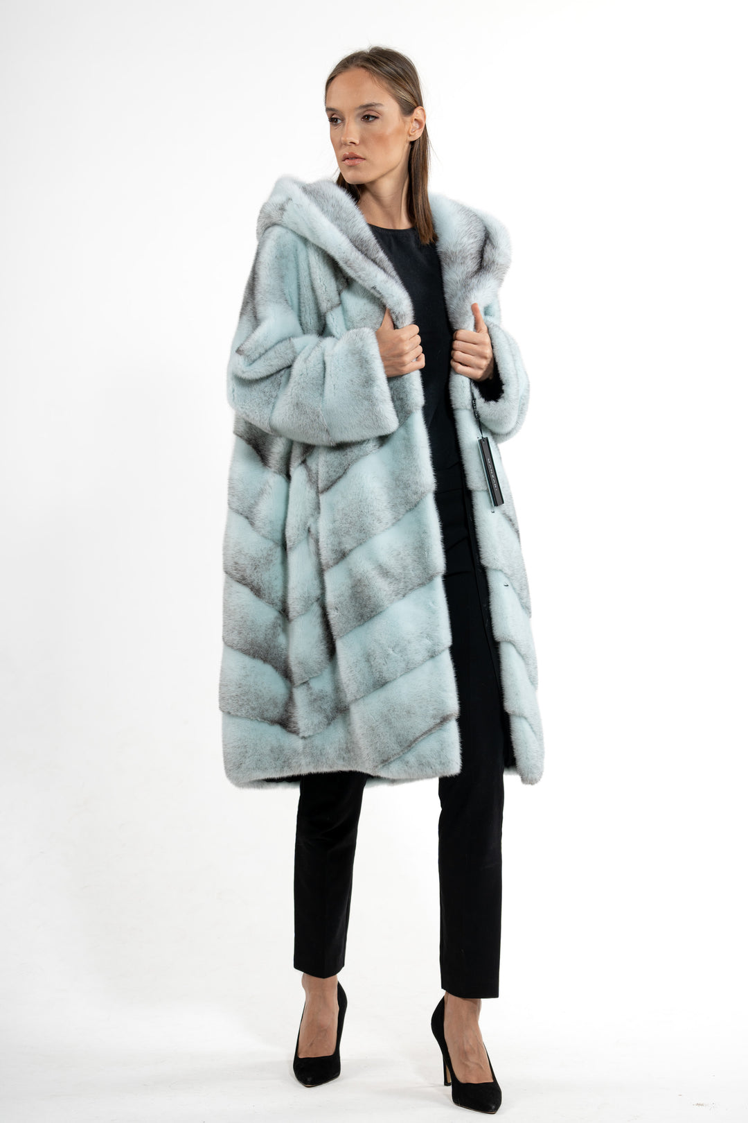 High-quality Turquoise Mink fur coat for luxury lovers