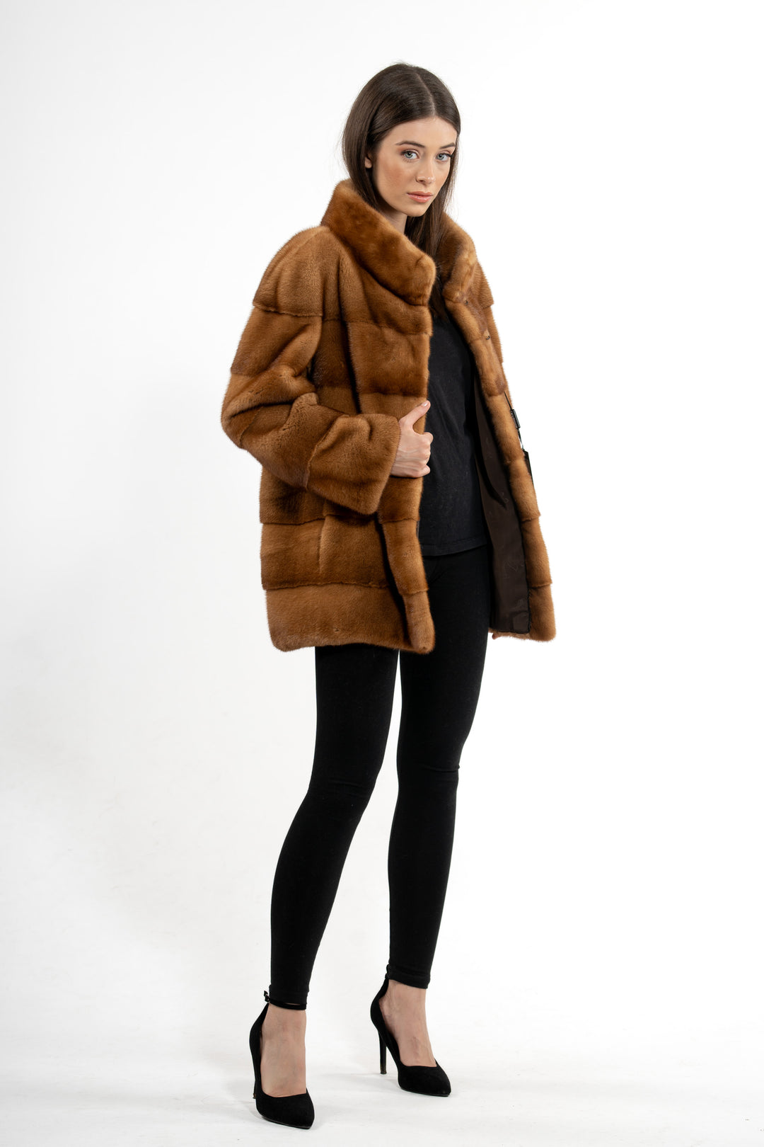 Elegant Gold Mink fur coat for a refined look
