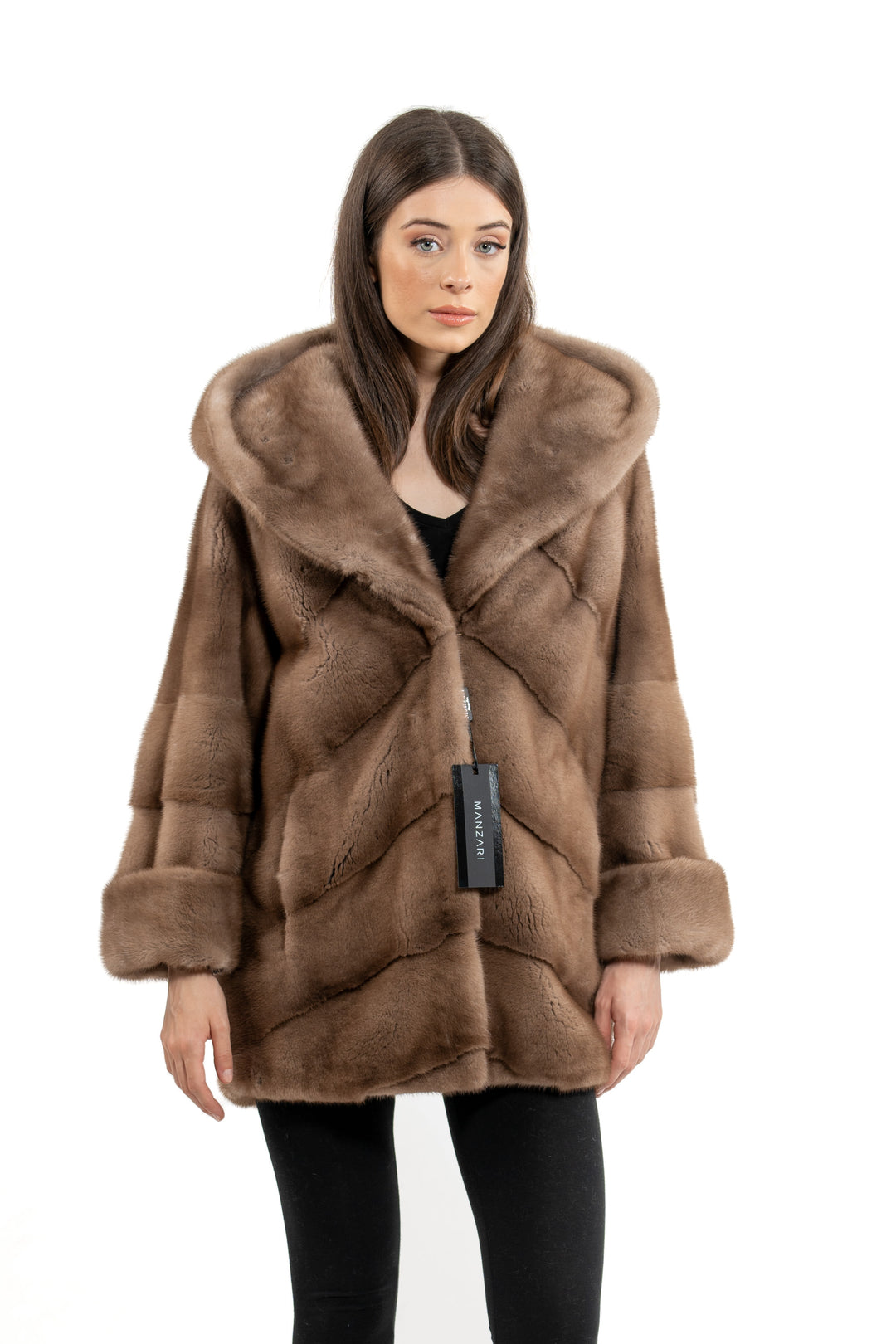 Chic mink fur coat by manzari for a bold statement