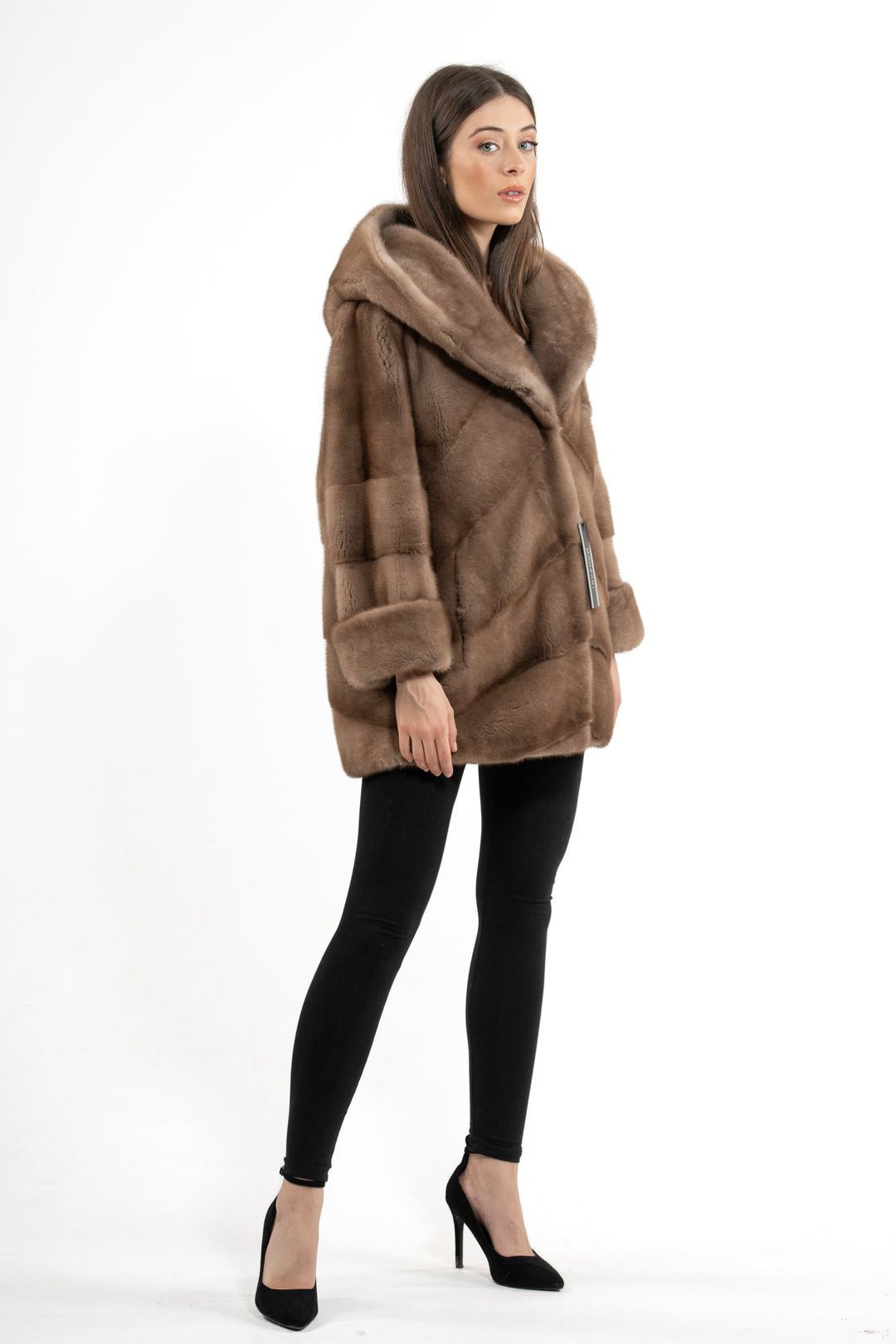 Chic Pastel Mink fur coat by manzari for a bold statement