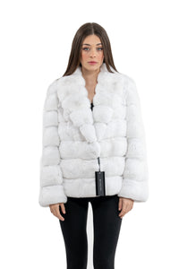 Chic Snow White Chinchilla fur coat by manzari for a bold statement