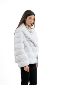 Manzari Snow White Chinchilla fur coat for ultimate elegance