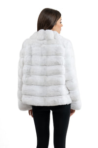 Premium Snow White Chinchilla fur coat for a sophisticated style by manzari
