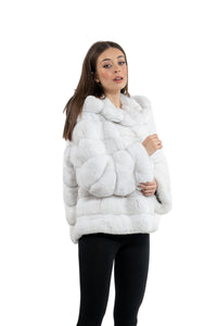 Manzari Snow White Chinchilla fur coat with a modern touch