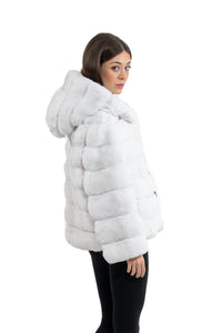 Exclusive Snow White Chinchilla fur coat by manzari