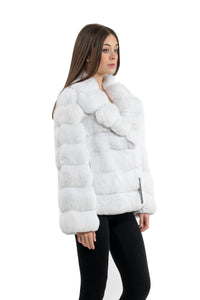 Manzari Snow White Chinchilla fur coat for ultimate elegance