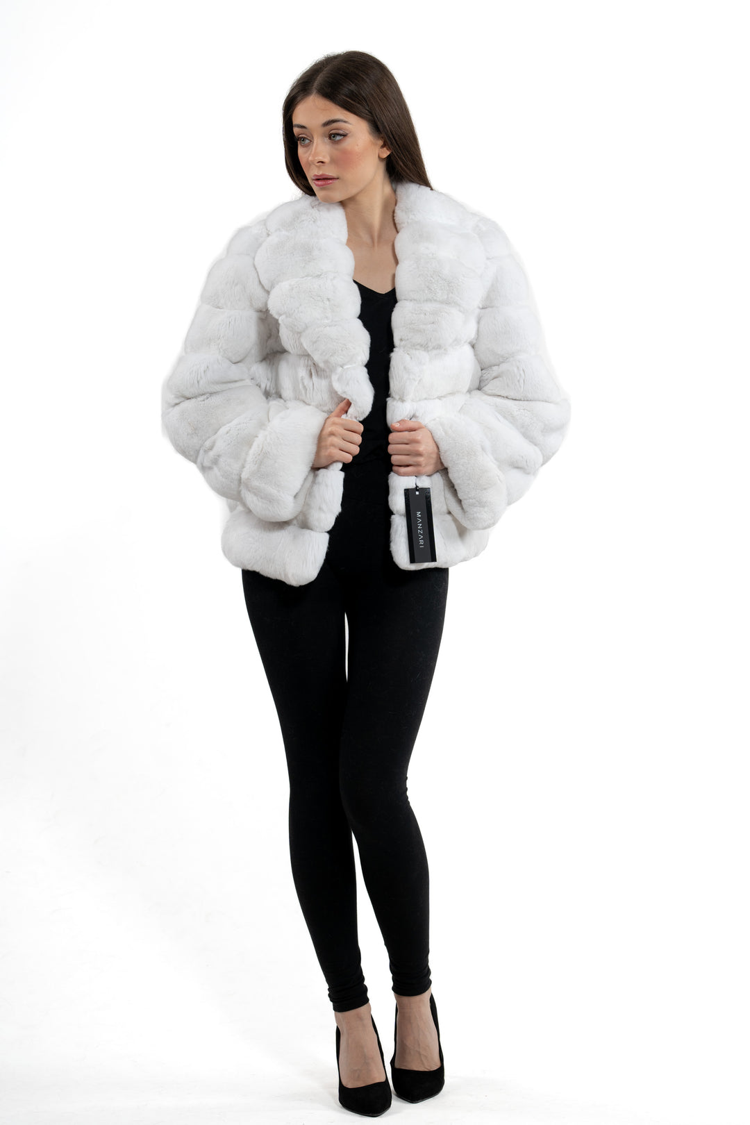 Soft and luxurious Snow White Chinchilla fur coat by manzari