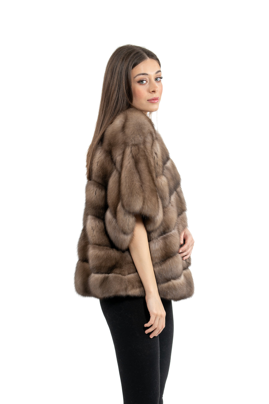 Russian Sable Lavander Skin Natural Long Hair Short Jacket L1,7 A/K 25M6916